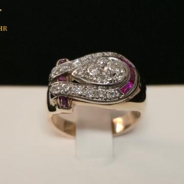 ZLATNI PRSTEN S DIJAMANTIMA 9,62G 14K / R1, RATE !!