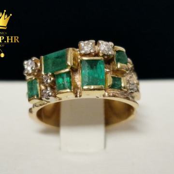 ZLATNI PRSTEN S DIJAMANTIMA 9,98g (14K) / R1, RATE !