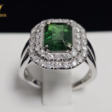 ZLATNI PRSTEN S DIJAMANTIMA I TSAVORITOM + CERTIFIKATI / R1, RATE !