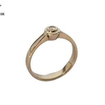 ZLATNI PRSTEN S DIJAMANTOM 0,04ct / R1, RATE !