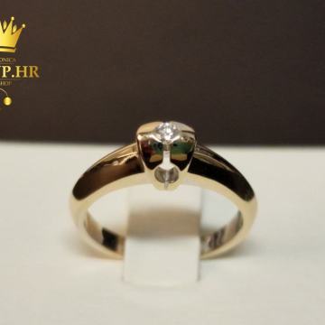 ZLATNI PRSTEN S DIJAMANTOM 0.05ct 18k / R1, RATE !