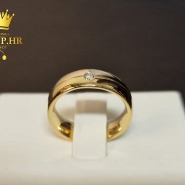 ZLATNI PRSTEN S DIJAMANTOM 0,05ct / R1, RATE !