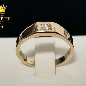ZLATNI PRSTEN S DIJAMANTOM 0,05ct / R1, RATE !