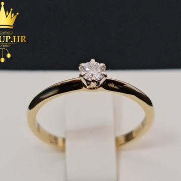 ZLATNI PRSTEN S DIJAMANTOM 0,17ct / R1, RATE !
