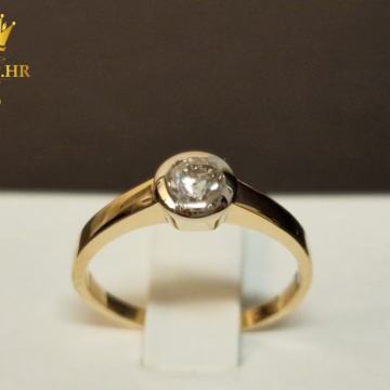 ZLATNI PRSTEN S DIJAMANTOM 0,35ct / R1, RATE !