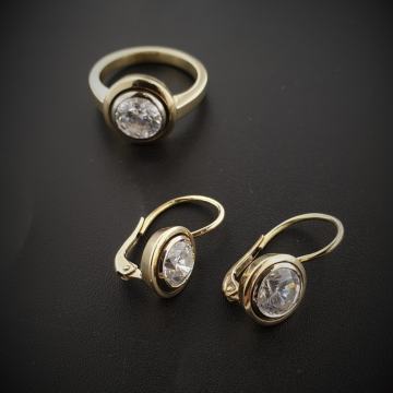 ZLATNI PRSTEN I NAUŠNICE SET 13G 14K .585 ***DO 24 RATE***R1!