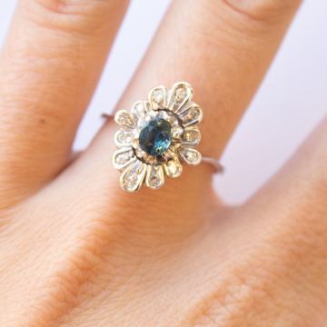 ZLATNI PRSTEN S TURMALINOM I BRILJCIMA 18K (750) 3,33g NOVO GOLD SHOP