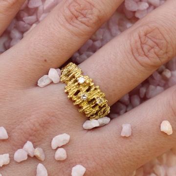 ZLATNI UNIKATNI DIJAMANTNI PRSTEN 18K (750) 7,44g NOVO • GOLD SHOP •