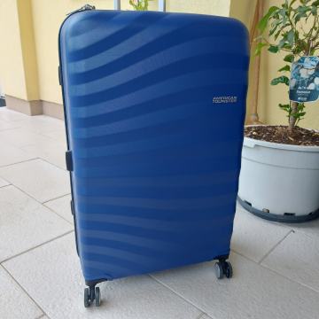 American Tourister kofer Oceanfront, plavi, 78 cm, 4 kotača