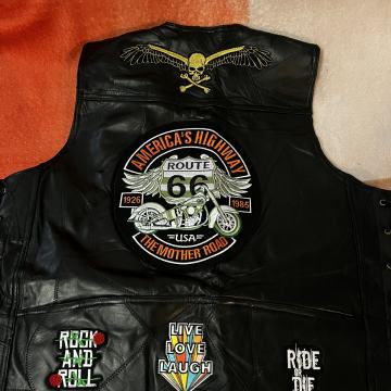 ROUTE 66 - KOŽNI BIKER PRSLUK VRHUNSKI OVČJA KOŽA - ( M - XL )