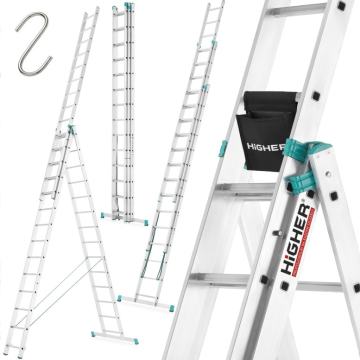 Trodijelne aluminijske ljestve 3x14, 9 M