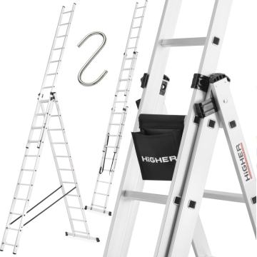 Trodijelne aluminijske ljestve 3x11,  visina 7 M