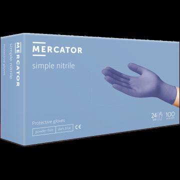 JEDNOKRATNE RUKAVICE MERCATOR SIMPLE PLAVE, BEZ PUDERA, NITRIL