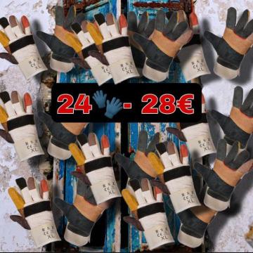 ZAŠTITNE KOŽNE RADNE RUKAVICE WORK - 24 PARA = 28 €