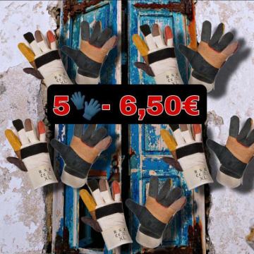 ZAŠTITNE KOŽNE RADNE RUKAVICE WORK - 5 PARA = 6,50 €