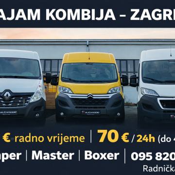Rent a Van Zagreb – teretni kombi (B kat.) | 50€ / 70€ | Oryx asistent