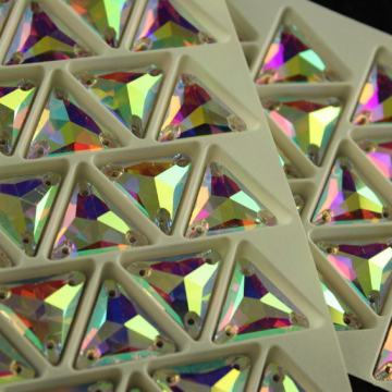 DMC 12mm Triangle Flatback Sew-on Crystal Clear AB