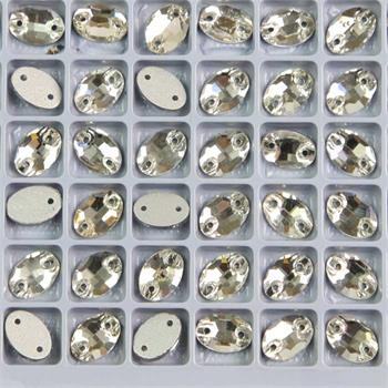 DMC 13x18mm Oval Flatback Sew-on Crystal Clear