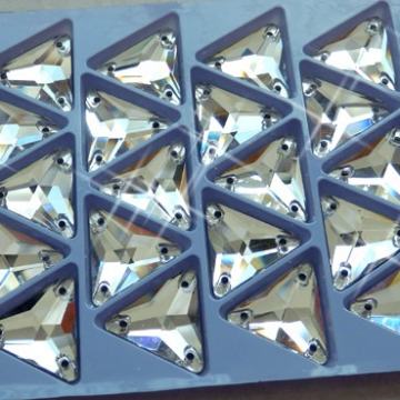 DMC 16mm Glass Triangle Flatback Sew-on Crystal Clear