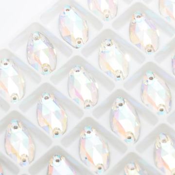 DMC 22x13mm Navette Flatback Sew-on Crystal Clear AB