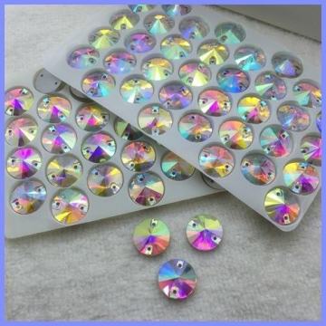 DMC kristali 14mm Glass Round Flatback Sew-on Crystal Clear AB