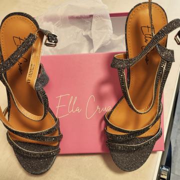 Antracit sive ženske sandale