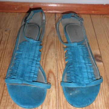 FIONI - ŽENSKE LAGANE KOŽNE SANDALE 36