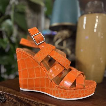 Geox by Patrick Cox narančaste kožne sandale s petom