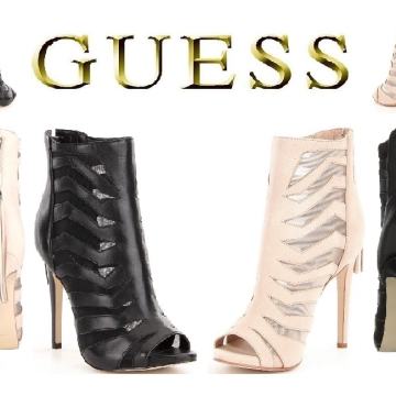 GUESS kožne CRNE i antilop BEŽ sandale GLADIJATORICE štikle 40 NOVE