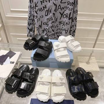 Japanke, sandale Prada, prirodna koža