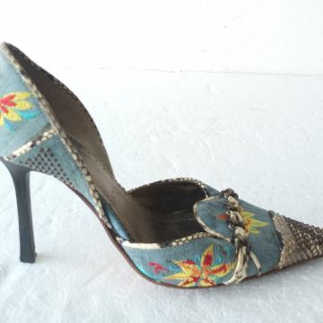 LEWU špic polusandale na petu, prava koža/ vel. 38