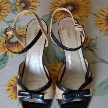 PLAVO-BEŽ KOŽNE SANDALE "PEKO" - VEL.38