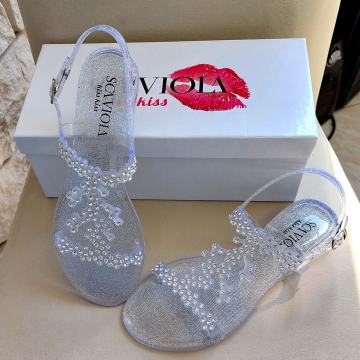 PREKRASNE SANDALE – PROZIRNE, SA SVJETLUCAVIM DETALJIMA – NOVO!