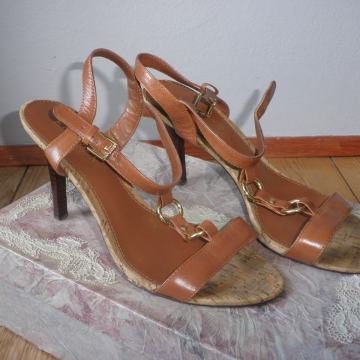 RALPH LAUREN - ŽENSKE LAGANE KOŽNE CIPELE / SANDALE 38