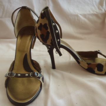 sandale Anna.F 40 leopard hair