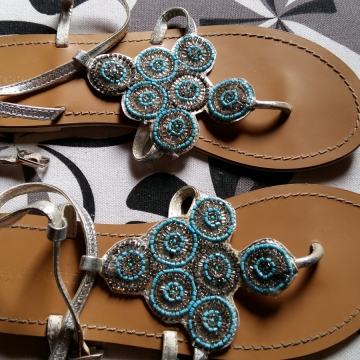 sandale tirkizne vel.38