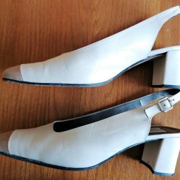 Talijanske kožne SANDALE, klasične salonke, vrh od zmijske kože !!!