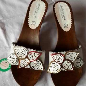 Ženske drvene sandale/klompe BIJELE vel.37