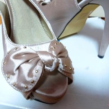 Ženske sandale - saten bež br.39 - NOVO!