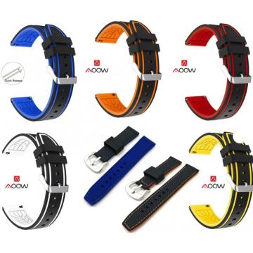 22mm Silikonski remen CRNI sa crvenim koncem - NOVO!