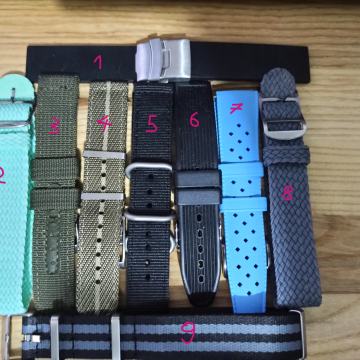 9 remena za satove, 20mm i 22mm strap (Nato, perlon, silikon, FKM)