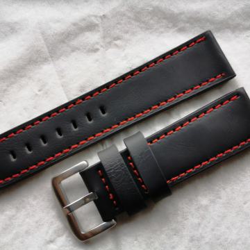 Kožni remen, crni, 24mm