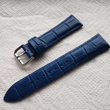 Kožni remen, plavi, 21mm, nenošen