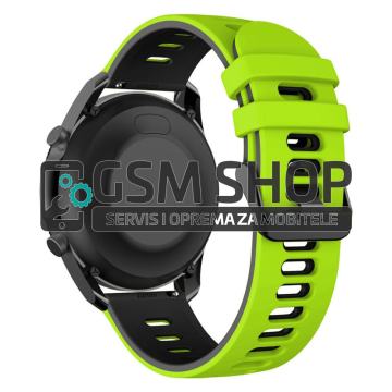 Silikonski remen Dual Color za Samsung Galaxy Watch3 22mm zeleno-crni