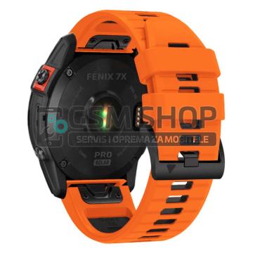 Silikonski remen Garmin Fenix 8 51mm 7X Fenix 6X 26mm narančasto-crni
