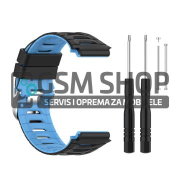 Silikonski remen za sat Garmin Forerunner 920XT crno plavi