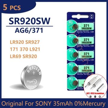5 komada SONY baterija za sat AG6 371 SR920SW