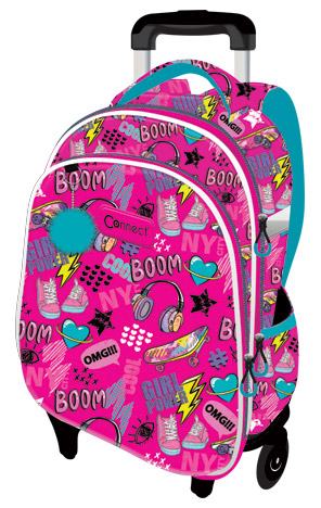 Ruksak školski s kotačićima, školska torba XT Girl Skate Connect