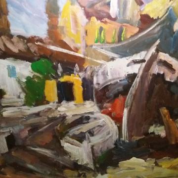 -iz ciklusa "Mandrač"dim.200 x 160 cm , akademski slikar Claudio Frank
