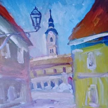- iz ciklusa "Zagreb" , unikat , akademski slikar Claudio Frank